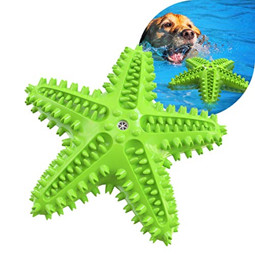 PAPIEEED Quietschendes Kauspielzeug für aggressive Hunde, interaktives Kauspielzeug für Hunde, Seesterne, Leckerli-Futterspender, sauberes Zahnfleisch, bissfest, Fitness-Übung von PAPIEEED