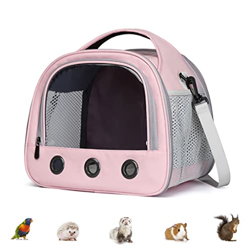 PAPIEEED Tragetasche für kleine Tiere, Meerschweinchen, Rucksack, große Größe, tragbare HaustierReiseHandtasche, transparent, atmungsaktiv, Reisekäfig für Papageien, Frettchen, Igel, Eichhörnchen, von PAPIEEED