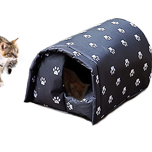 PAPIEEED Wetterfestes Katzenhaus Shelter Warm Stray Katzenhöhle Bett für wilde Katzen, Outdoor | Indoor Kitten Hideout von PAPIEEED