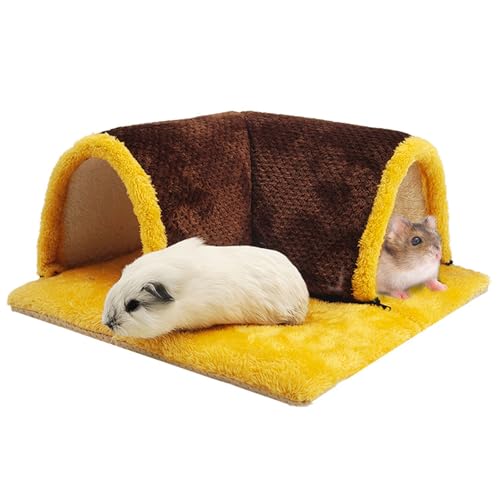 Warmes Kleintier-Tunnelversteck Weiches Meerschweinchenbett | Abnehmbare Hamsterhäute & Röhren Käfigzubehör für Zuckergleiter Maus Igel Chinchilla Warmes Kleintier-Tunnelversteck Weiches Meerschweinchenbett | Abnehmbare Hamsterhäute & Röhren Käfigzubehör für Zuckergleiter Maus Igel Chinchilla von PAPIEEED