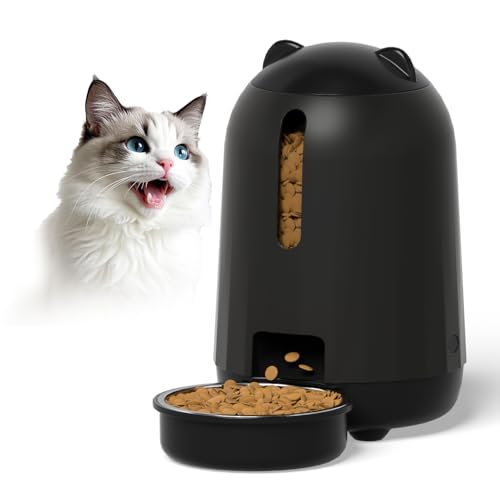 PAPIFEED Automatischer Katzenfutterspender mit doppelter Stromversorgung, 3 l Kapazität, Timer-Funktion, feuchtigkeitsbeständiges Design, abnehmbar für einfache Reinigung, Schwarz PAPIFEED Automatischer Katzenfutterspender mit doppelter Stromversorgung, 3 l Kapazität, Timer-Funktion, feuchtigkeitsbeständiges Design, abnehmbar für einfache Reinigung, Schwarz von PAPIFEED