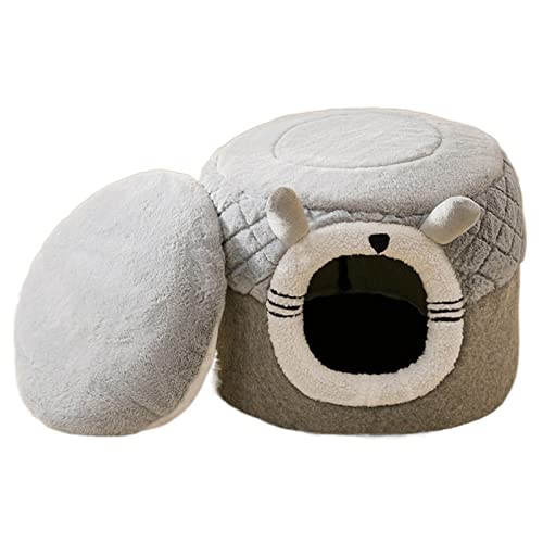 Plüsch-Katzenbett, warmes Kissen, waschbare, selbstwärmende Matte for Katzen-Welpen-Haustier-Nest-Zubehör (Size : S-30x30x25cm) von PAREKS