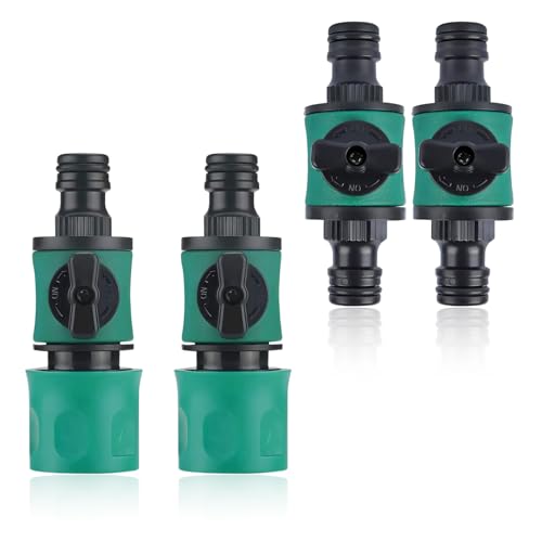 PARFCO 4 Stück Gartenschlauch Kupplung, 16 mm Regulierventil Gartenschlauch, Einzel und Doppelnippel Schlauch Kupplung, PP Schlauchverbinder-Gartenschlauch, für 1/2 Zoll Schlauchanschlüsse PARFCO 4 Stück Gartenschlauch Kupplung, 16 mm Regulierventil Gartenschlauch, Einzel und Doppelnippel Schlauch Kupplung, PP Schlauchverbinder-Gartenschlauch, für 1/2 Zoll Schlauchanschlüsse von PARFCO