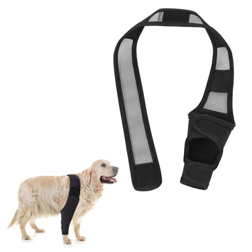 PARFCO Leckschutz Hund Hinterbein, Hunde Kniebandage Hinterbein für Vorder und Hinterbeine, Schwarz Leckschutz Hinterbein Hund für Ellbogenschutz Stütze, XL von PARFCO