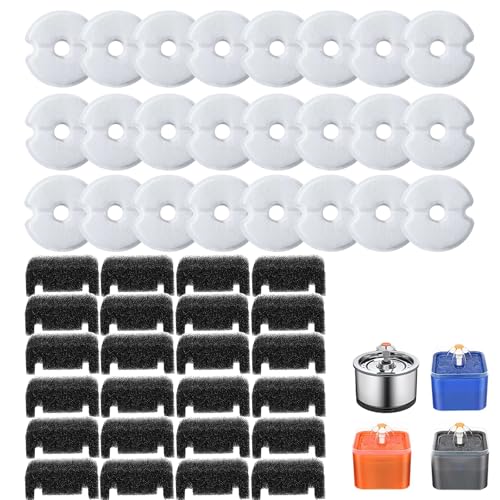 PARTSEE 24 Set Katzenbrunnen Filter Ersatz Passend für 2,0-2,5L Trinkbrunnen und Meisten Blumen-Wasserspender für Katzen und Hunde, 24 Filter mit Harz & Aktivkohle und 24 Schaumstoffschwämme PARTSEE 24 Set Katzenbrunnen Filter Ersatz Passend für 2,0-2,5L Trinkbrunnen und Meisten Blumen-Wasserspender für Katzen und Hunde, 24 Filter mit Harz & Aktivkohle und 24 Schaumstoffschwämme von PARTSEE