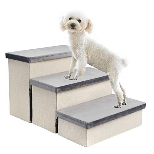 Faltbare Aufbewahrungs-Hundetreppe, Haustiertreppe für den Innen- und Außenbereich, für Familien oder Reisen, langlebig, bietet Platz für Hunde und Katzen bis zu 60 kg (60×40×33CM) von PASPRT