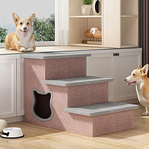 Haustiertreppe für kleine Hunde, tragbare Kletterleiter für Hunde/Katzen, langlebig, Starke Tragfähigkeit, für verletzte Hunde, für Katzen, ältere Hunde (Cloth Art 60 * 42 * 41cm) von PASPRT