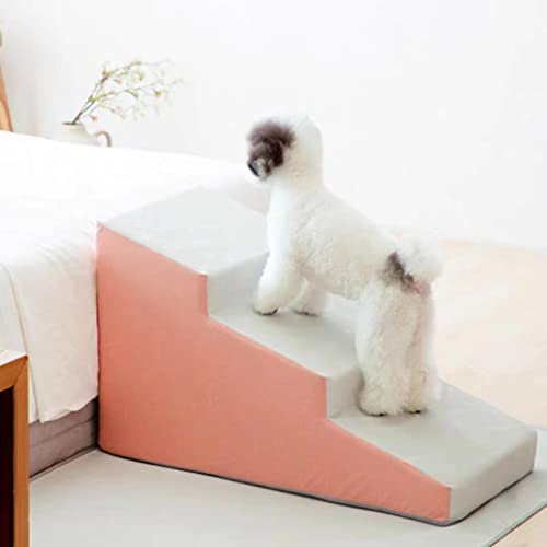 Hundetreppe für kleine Hunde, extra breite Haustierstufen, erhöhte Bett-Hundestufen, ideal für verletzte Hunde, ältere Hunde und Katzen (Pink 40 * 70 * 38CM) von PASPRT