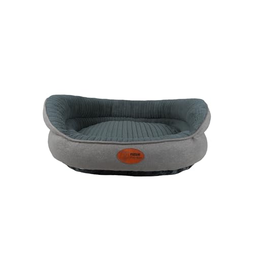 PATAM Hundebett für Hunde und Katzen, Abnehmbarer Bezug, maschinenwaschbar, weiches Bett mit erhöhtem Rand und Rutschfester Unterseite - Chanel Dunkelgrau, Medium 61 x 51 x 23 cm PATAM Hundebett für Hunde und Katzen, Abnehmbarer Bezug, maschinenwaschbar, weiches Bett mit erhöhtem Rand und Rutschfester Unterseite - Chanel Dunkelgrau, Medium 61 x 51 x 23 cm von PATAM