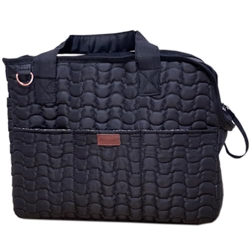 Patazone Tragetasche für kleine Hunde, Katzen, Welpen, große Katze mit mehreren Taschen, atmungsaktives Netzgewebe, weiches Kissen, Reisen, Picknick, Outdoor (Schwarz, M) von PATAZONE