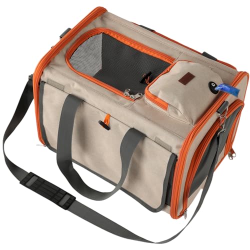 Patazone Tragetasche für kleine Hunde, weiche Seiten für mittelgroße Katzen, Welpen, große Tasche, atmungsaktiv, Sonnenschutz, Haustier-Transporttasche, Sichtschutz, Outdoor, Reisen, Kätzchen, Zwinger Patazone Tragetasche für kleine Hunde, weiche Seiten für mittelgroße Katzen, Welpen, große Tasche, atmungsaktiv, Sonnenschutz, Haustier-Transporttasche, Sichtschutz, Outdoor, Reisen, Kätzchen, Zwinger von PATAZONE