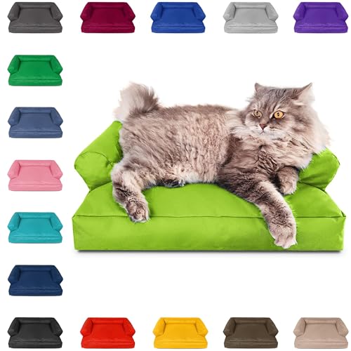 PatchHome Katzenbett – Oeko-TEX Zertifiziert – Katzenmöbel – mit recyceltem Styropor gefüllt – Katzensofa – Made in Germany – 50x40x15 cm – Kiwi von PATCH HOME