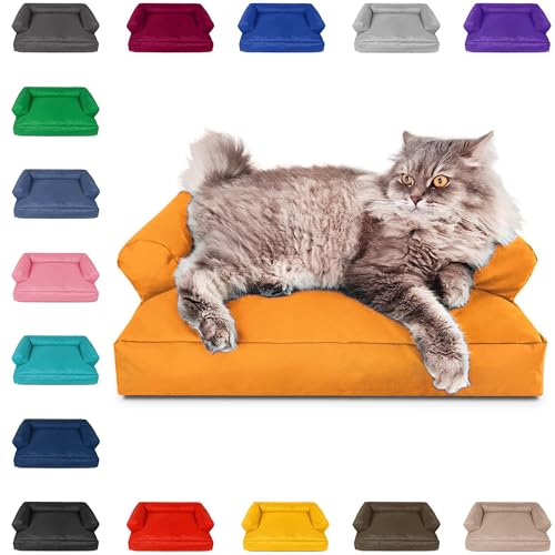 PatchHome Katzenbett – Oeko-TEX Zertifiziert – Katzenmöbel – mit recyceltem Styropor gefüllt – Katzensofa – Made in Germany – 50x40x15 cm – Orange PatchHome Katzenbett – Oeko-TEX Zertifiziert – Katzenmöbel – mit recyceltem Styropor gefüllt – Katzensofa – Made in Germany – 50x40x15 cm – Orange von PATCH HOME