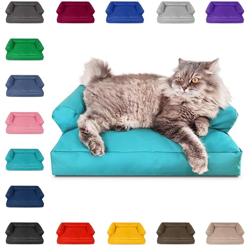PatchHome Katzenbett – Oeko-TEX Zertifiziert – Katzenmöbel – mit recyceltem Styropor gefüllt – Katzensofa – Made in Germany – 50x40x15 cm – Türkis PatchHome Katzenbett – Oeko-TEX Zertifiziert – Katzenmöbel – mit recyceltem Styropor gefüllt – Katzensofa – Made in Germany – 50x40x15 cm – Türkis von PATCH HOME