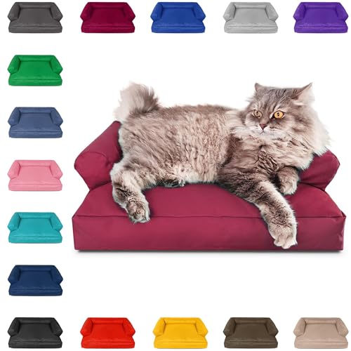 PatchHome Katzenbett – Oeko-TEX Zertifiziert – Katzenmöbel – mit recyceltem Styropor gefüllt – Katzensofa – Made in Germany – 50x40x15 cm – Weinrot PatchHome Katzenbett – Oeko-TEX Zertifiziert – Katzenmöbel – mit recyceltem Styropor gefüllt – Katzensofa – Made in Germany – 50x40x15 cm – Weinrot von PATCH HOME