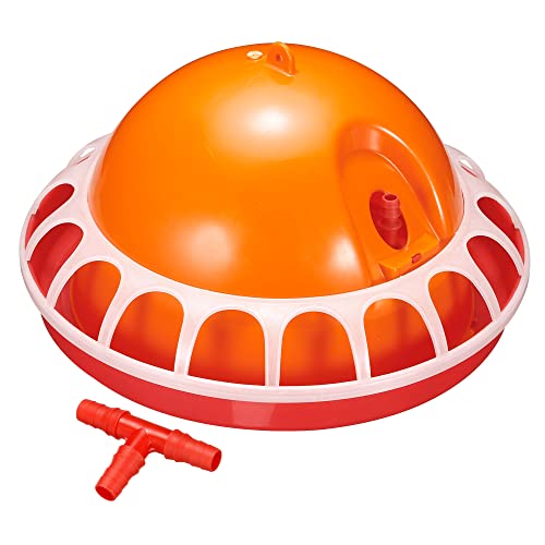 PATIKIL 130mm Huhn Wasserträger 2Pack Automatik Wasserbehälter mit T-Stück Rot Orange von PATIKIL