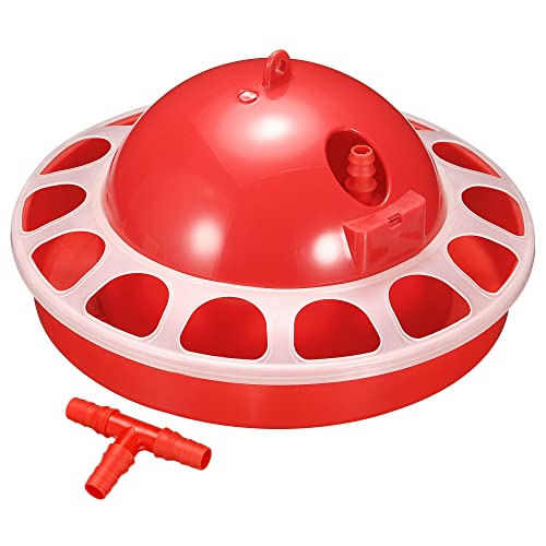 PATIKIL 85mm Huhn Wasserträger Automatik Tränke Wasserbehälter mit T-Stück Rot von PATIKIL