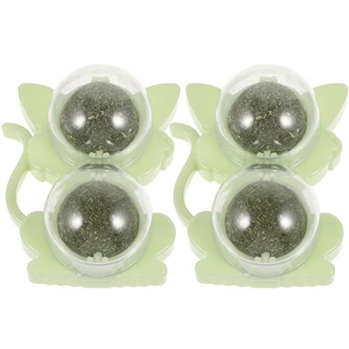 PATKAW 2Pcs Haustier Katze Minze Bälle Katzenminze Lecken Ball Spielzeug 2-In-1 Katzenminze Bälle Natürliche Rotierende Katzenminze Bälle Kätzchen Lecken Kauspielzeug Für Haustier von PATKAW