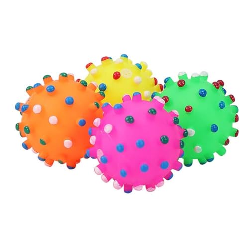 PATKAW 8 Stück Hundespielzeugball Hundesoundspielzeug Lustiges Spielspielzeug Interaktiver Apportierball Mit Sound Kauspielzeug Für Kleine Mittelgroße Und Große Hunde (Zufällige Farbe) von PATKAW