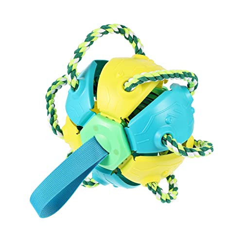 PATKAW Dog Throwing Ball Toy Training Ball on Rope Plastic Dog Toy Ball with Handle Exercise and Reward Toy for Chew Training Pull Throw Toy Tug Toy Dogs Fetch Toys von PATKAW
