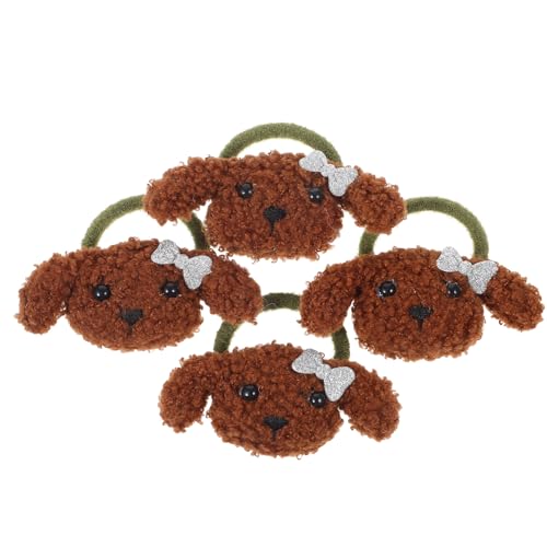 PATKAW 4 Stück Tierhaargummi elastische Haargummis Haustier-Haarband-Dekoration Tiara Haarnadel Welpen-Haargummis für Mädchen mit kleinen Hunden Kopfschmuck für Haustiere von PATKAW