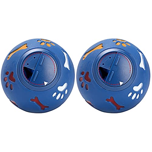 PATKAW Leckerli- Ball für Hunde Interaktiver Iq Leckerbissen- Spenderball Haustier- Nahrungsspielzeug Futterleckage Fütterungstrainingsmaschine für Nahrungssuche Blau 2St von PATKAW