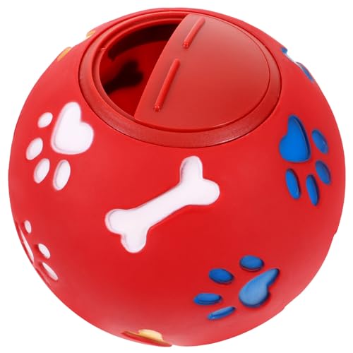 PATKAW Leckendes Spielzeug Für Haustiere Hundefutterball Leckerli-Spender-Spielzeug Für Katzen Leckerli-Spender-Spielzeug Für Hunde Plastik Rot Groß Spielzeughund von PATKAW