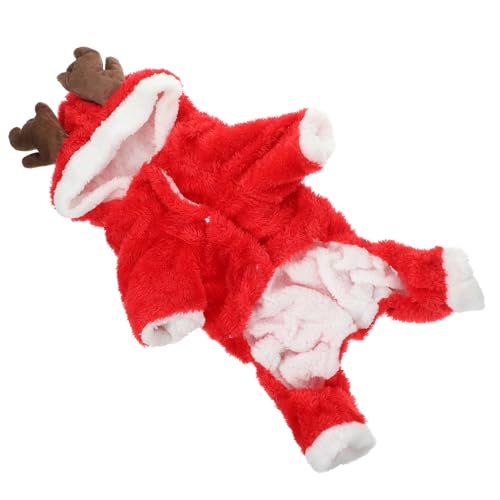 PATKAW Weihnachts-Hunde-Hoodie-Haustiermantel welpe elch Kapuzenpullover Weihnachtsmann-Kostüm Weihnachtspullover Verdicktes Kleidungsstück für Haustiere verdickte Hundekleidung Sanft von PATKAW