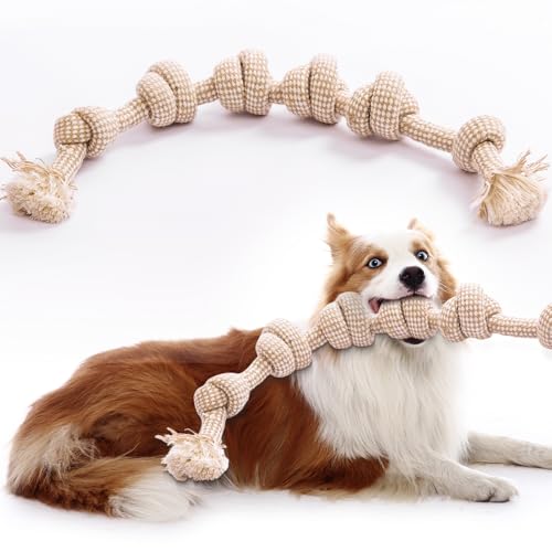 PATTEPOINT Hundespielzeug Seilspielzeug Seilspielzeug für Hunde Aggressive Kauer für große Hunde zum Zähneputzen Bissfest 1 Pack von PATTEPOINT
