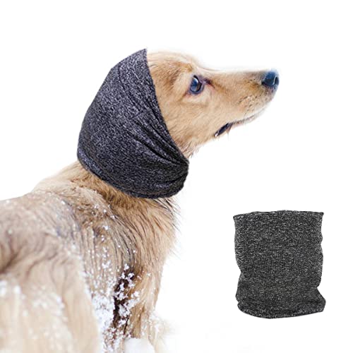 PATTEPOINT Quiet Ears for Dogs Noise Protection, No Flap Ear Wraps for Dogs, Stretchy Dog Snood for Noise Reduce Grooming Bathing, Dog Noise Cancelling Ear Muffs for Cats,Grey S von PATTEPOINT