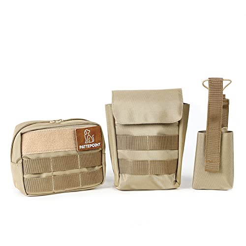 Pattepoint Hüfttasche Utility Bag Abnehmbare Patches Beutel für Hunde Westengeschirr, Packtasche, Zusätzliches Zubehör Rucksack Set für Molle-System Taktisches Hundegeschirr - Gelb von EASY JOY