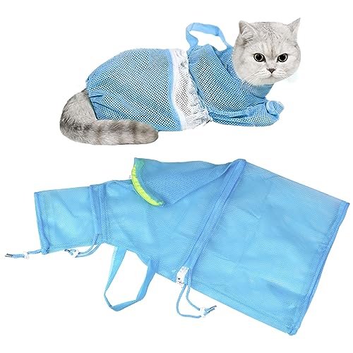 PATYELF Cat Bathing Bag Shower Wash Net Cat Grooming Bag Anti Bite Anti Scratch Restraint Bag Restraint Bag Breathable Mesh Cat Grooming Bag for Shower Injection von PATYELF
