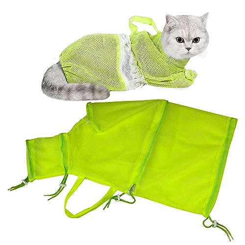 PATYELF Cat Bathing Bag Shower Wash Net Cat Grooming Bag Anti Bite Anti Scratch Restraint Bag Restraint Bag Breathable Mesh Cat Grooming Bag for Shower Injection von PATYELF