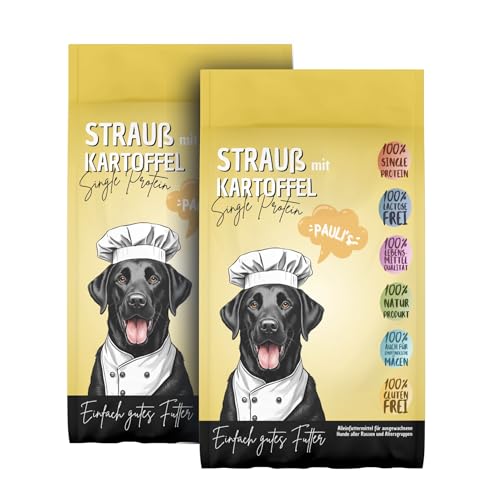 PAULI's Trockenfutter Low-Fat Strauß & Kartoffel für Hunde| Naturprodukt| geringer Fettanteil nur 8,2%| Single Protein| Getreidefrei| ohne Zusatzstoffe| sogar bei Unverträglichkeiten| 2x5Kg PAULI's Trockenfutter Low-Fat Strauß & Kartoffel für Hunde| Naturprodukt| geringer Fettanteil nur 8,2%| Single Protein| Getreidefrei| ohne Zusatzstoffe| sogar bei Unverträglichkeiten| 2x5Kg von PAULI's