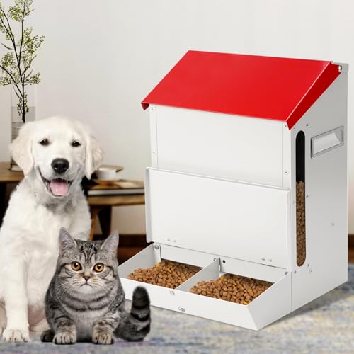 Automatischer Katzenfutterspender für 2 Katzen, 12 l, automatischer Katzenfutterspender, doppelter Futternapf, Trockenfutter, automatischer Haustierspender, mehrere Haustiere, verzinkt, große Automatischer Katzenfutterspender für 2 Katzen, 12 l, automatischer Katzenfutterspender, doppelter Futternapf, Trockenfutter, automatischer Haustierspender, mehrere Haustiere, verzinkt, große von PAULOZYN