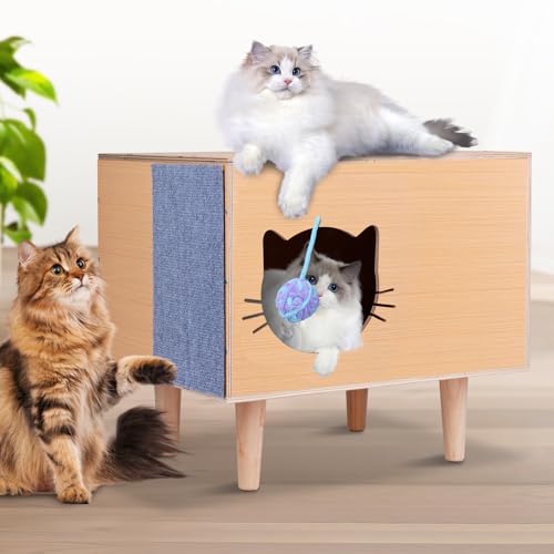 Katzenhaus aus Holz für den Innenbereich Katzenhaus aus Holz für den Innenbereich von PAUQRWIE