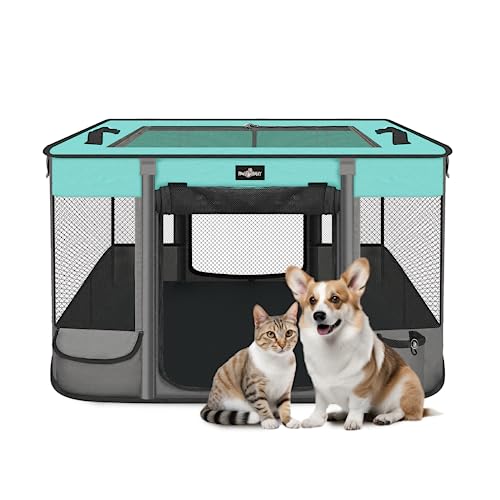 Faltbarer Laufstall für Kätzchen, wasserdicht, tragbar, für kleine Hunde und Katzen, abnehmbare Schattenabdeckung, mit kostenloser Tragetasche, für den Innen- und Außenbereich für kleine Tiere, Faltbarer Laufstall für Kätzchen, wasserdicht, tragbar, für kleine Hunde und Katzen, abnehmbare Schattenabdeckung, mit kostenloser Tragetasche, für den Innen- und Außenbereich für kleine Tiere, von PAW BALLET