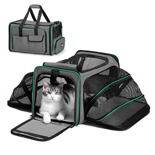 Paw Ballet Katzentragetasche, von Fluggesellschaften zugelassen, Haustier-Tragetasche, weich, 2 Seiten, erweiterbar, für Katzen und Hunde unter 9 kg von PAW BALLET