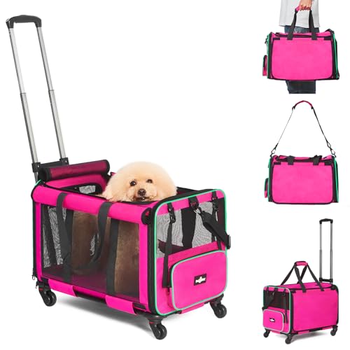 Paw Ballet Transportbox für Haustiere mit Rädern, langlebig, von Fluggesellschaften zugelassene Tragetasche für Hunde und Katzen von PAW BALLET