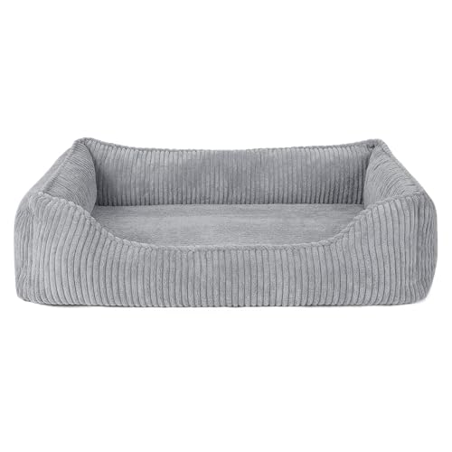 PAW WOW Anton Hundebett | Orthopädisches Hundebett | Hundekörbchen für kleine und mittelgroße Hunde (Grau, 80x60cm) von PAW WOW