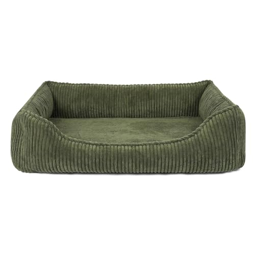 PAW WOW Anton Hundebett | Orthopädisches Hundebett | Hundekörbchen für kleine und mittelgroße Hunde (Olive, 80x60cm) von PAW WOW
