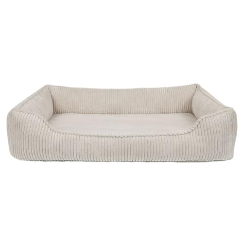 PAW WOW Anton Hundebett | Orthopädisches Hundebett | Hundekörbchen für mittelgroße und große Hunde (Beige, 100x70cm) von PAW WOW