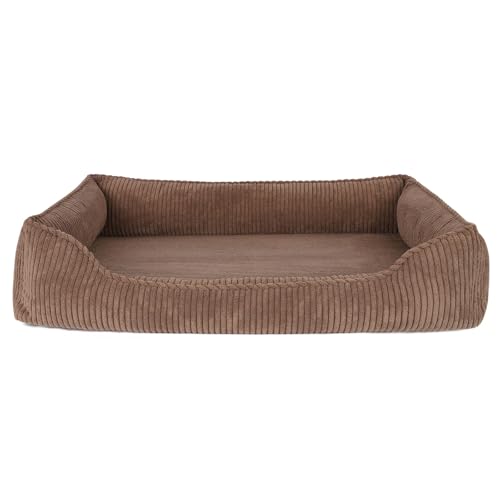 PAW WOW Anton Hundebett | Orthopädisches Hundebett | Hundekörbchen für mittelgroße und große Hunde (Braun, 100x70cm) von PAW WOW