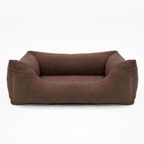 PAW WOW Emma Hundebett | Orthopädisches Hundebett | Hundekörbchen für kleine, mittelgroße und große Hunde (Braun, 80x60cm) von PAW WOW