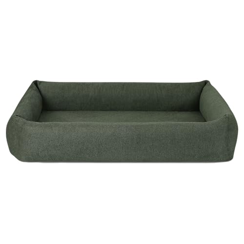 PAW WOW Emma Hundebett | Orthopädisches Hundebett | Hundekörbchen für mittelgroße und große Hunde (Olive, 100x70cm) von PAW WOW