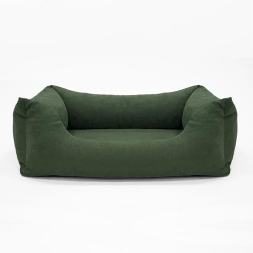 PAW WOW Emma Hundebett | Orthopädisches Hundebett | Hundekörbchen für mittelgroße und große Hunde (Olive, 100x70cm) von PAW WOW