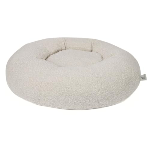 PAW WOW Leni Hundebett | Hundekörbchen rund für kleine und mittelgroße Hunde | Bouclé-Stoff (80x80cm) von PAW WOW