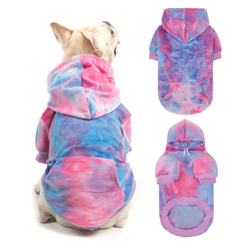 Hunde-Kapuzenpullover mit Loch für die Leine, weich, warm, für Herbst und kaltes Wetter, Haustier-Outfit mit Tasche, Kapuzenpullover für Welpen, kleine, mittelgroße und große Hunde, Jungen und Mädchen Hunde-Kapuzenpullover mit Loch für die Leine, weich, warm, für Herbst und kaltes Wetter, Haustier-Outfit mit Tasche, Kapuzenpullover für Welpen, kleine, mittelgroße und große Hunde, Jungen und Mädchen von PAWCHIE