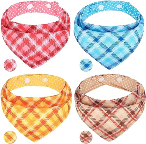 Hundehalstuch, klein, wendbar, Dreieckstuch, Lätzchen, verstellbar mit zwei Druckknöpfen, Halstuch-Set, Zubehör für Hunde, Welpen, Katzen von PAWCHIE