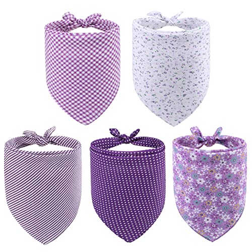 PAWCHIE Hundehalstücher, Haustier-Schals für Mädchen und Jungen, wendbar, dreieckig, Dekoration, Zubehör, Blumenmuster, verstellbar, weich, niedlich, quadratisch, Bandana für kleine Hunde, Katzen, von PAWCHIE